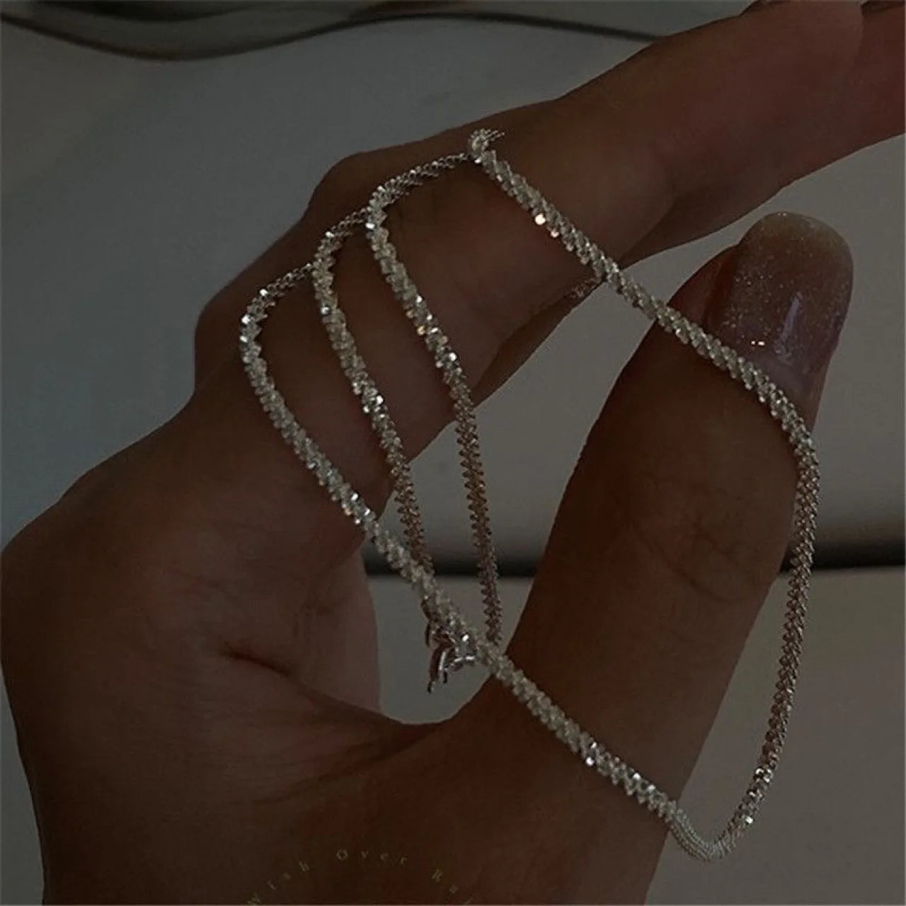 Conjunto colar e pulseira brilhante
