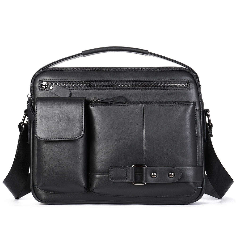 WESTAL Men's Shoulder Bag Crossbody Pack Genuine Leather Porte Document Office For Male Side Bags Briefcase Laptop 7.9 Inch