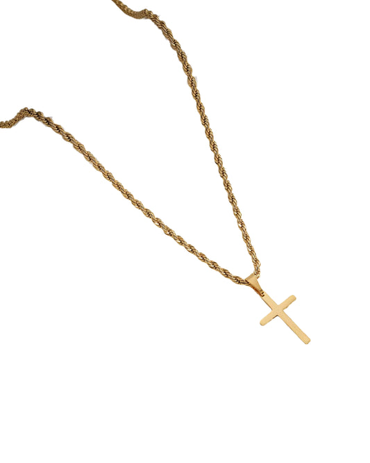 Colar trançado com cruz