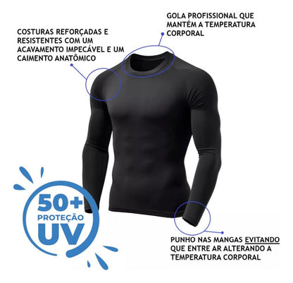 Camisa Térmica De Proteção Solar Uv 50+ Inverno E Verão